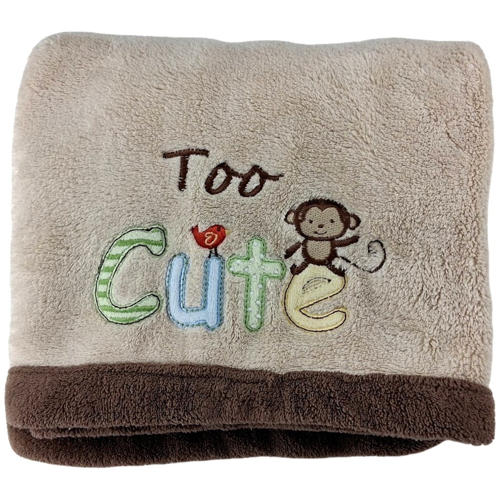 Child Of Mine Carter's Brown Too Cute Monkey Baby Blanket Soft Fleece Walmart